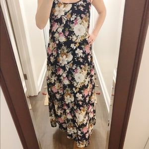 SHEIN Navy Floral Maxi Dress